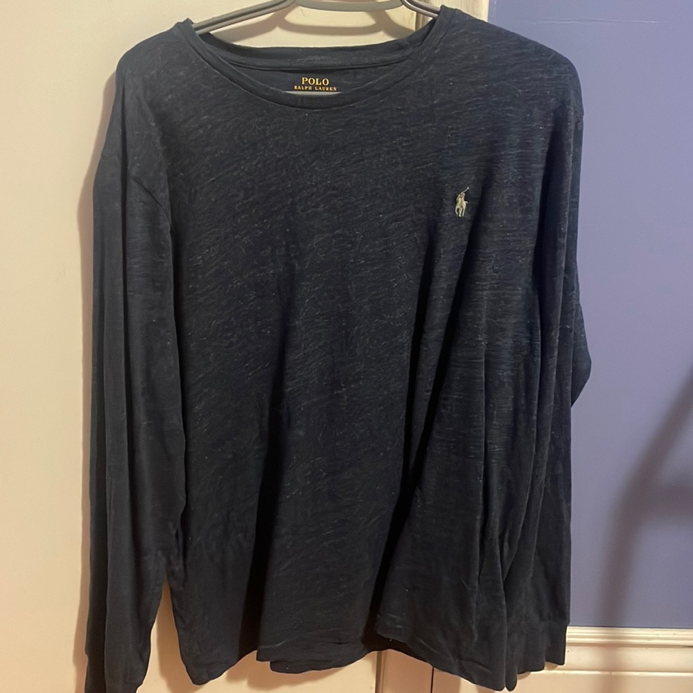 Polo longsleeve blue size large